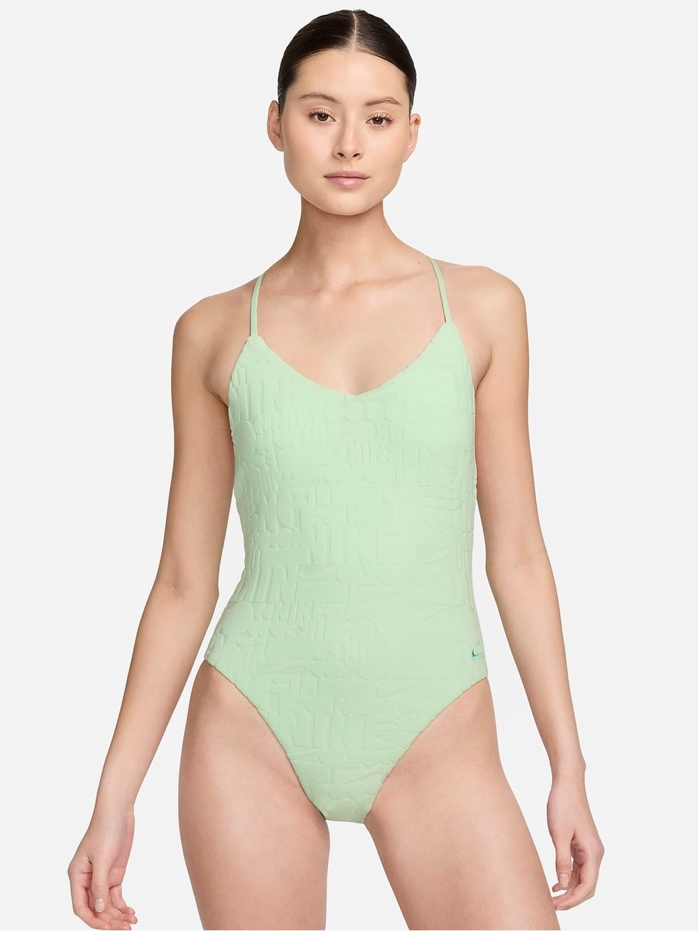Nike Women's One-piece Swimsuit Retro Flow Terry Vapor Green & Matching Shorts